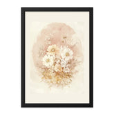 Floral Watercolor Wall Art, Vintage Flower Print, Botanical Wall Decor, Peach and Cream Flower Artwork, Elegant Home Decor - Tawshia